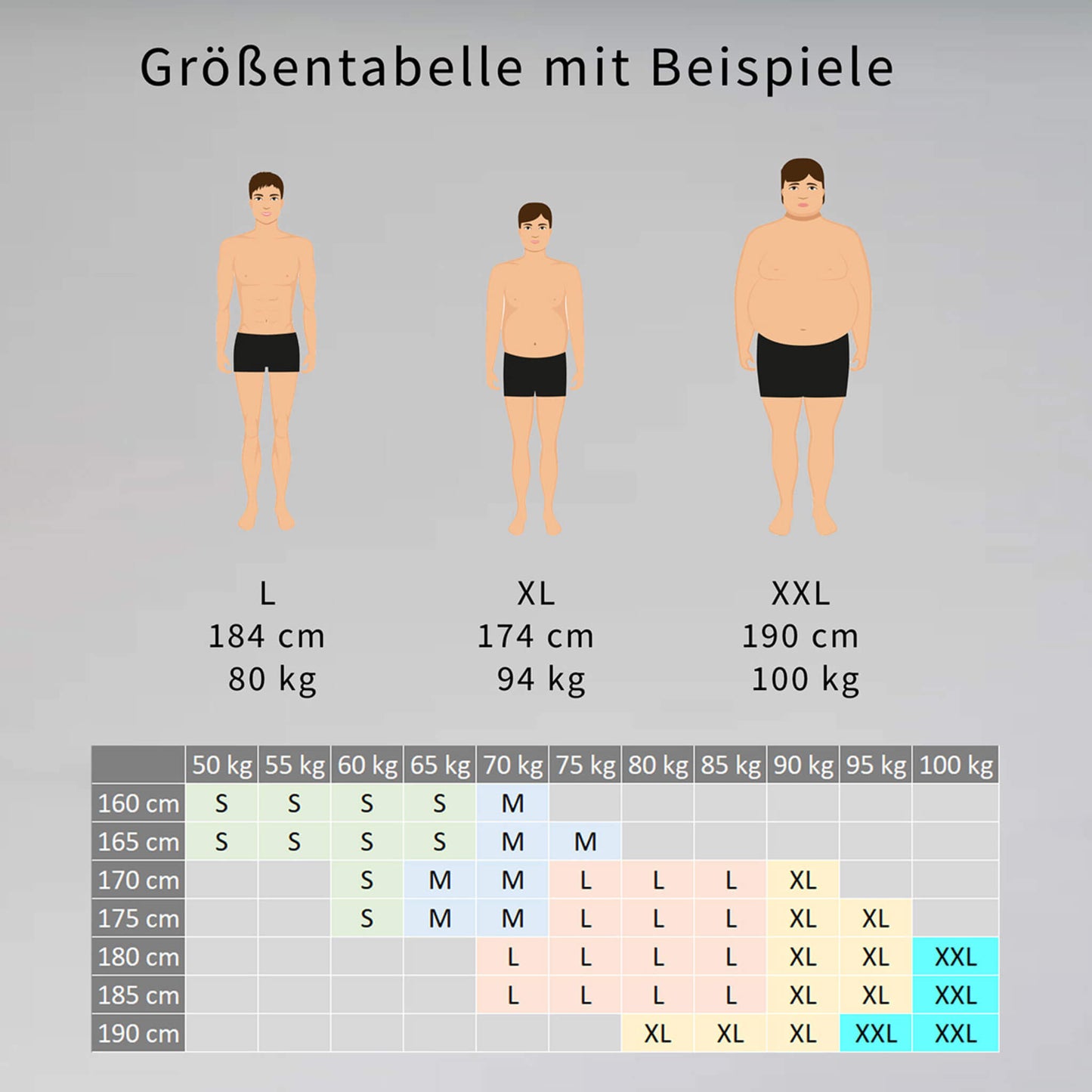 PocketBuxx - MaxSpace Größentabelle mit Beispielen