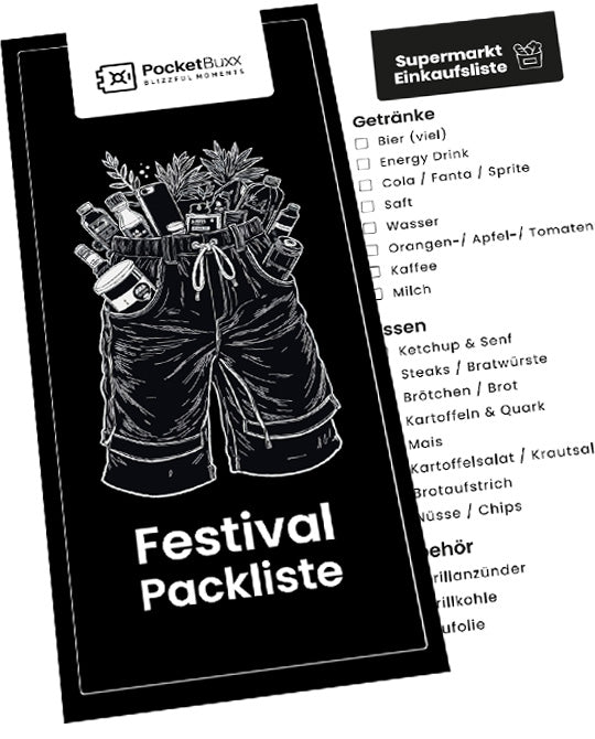 Festival Packliste kostenlos von PocketBuxx