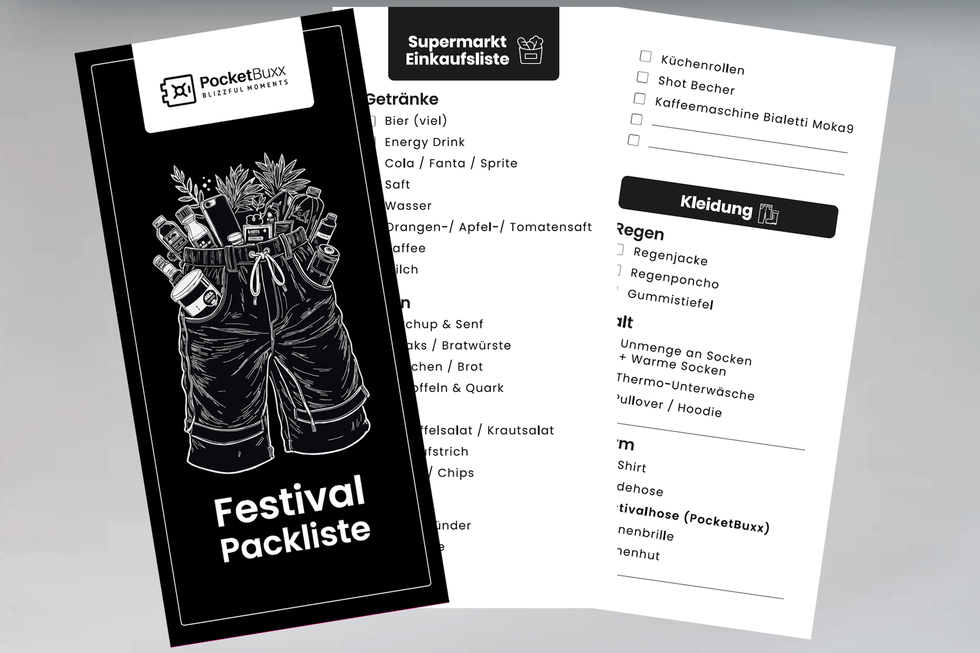 Festival Packliste – PocketBuxx